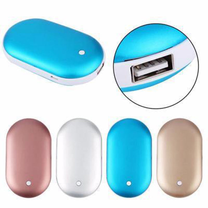 Rechargeable Hand Warmer with Power Bank | 5200 mAh Battery, 3 Heat Levels | USB-C Fast Charging, Up to 8 Hours Heat