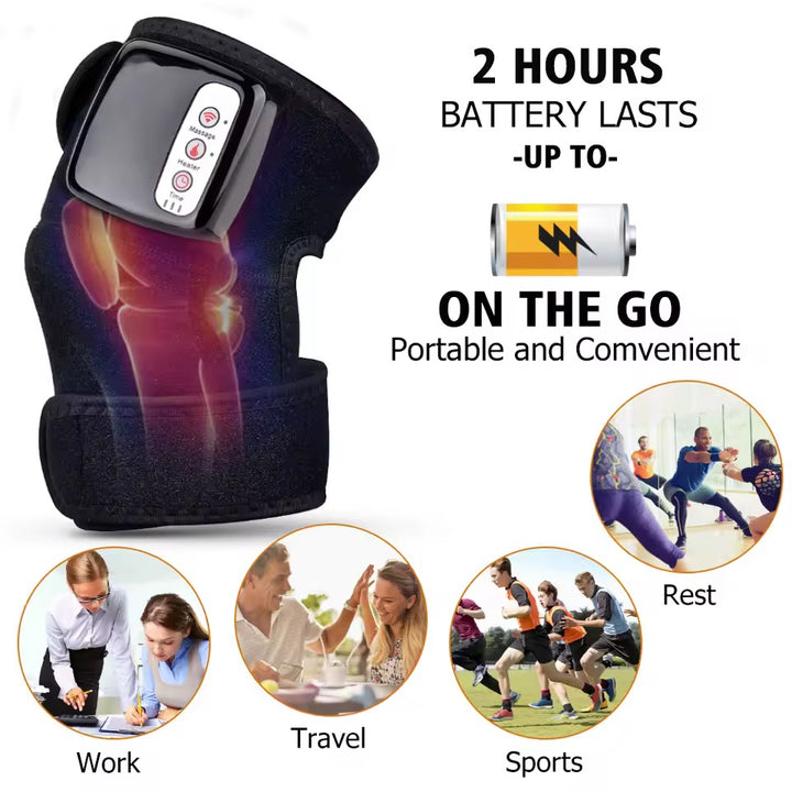 Rechargeable Heating &amp; Vibration Wrap | 45–60°C | 3 Vibration Levels | Timer | Knee, Elbow &amp; Shoulder