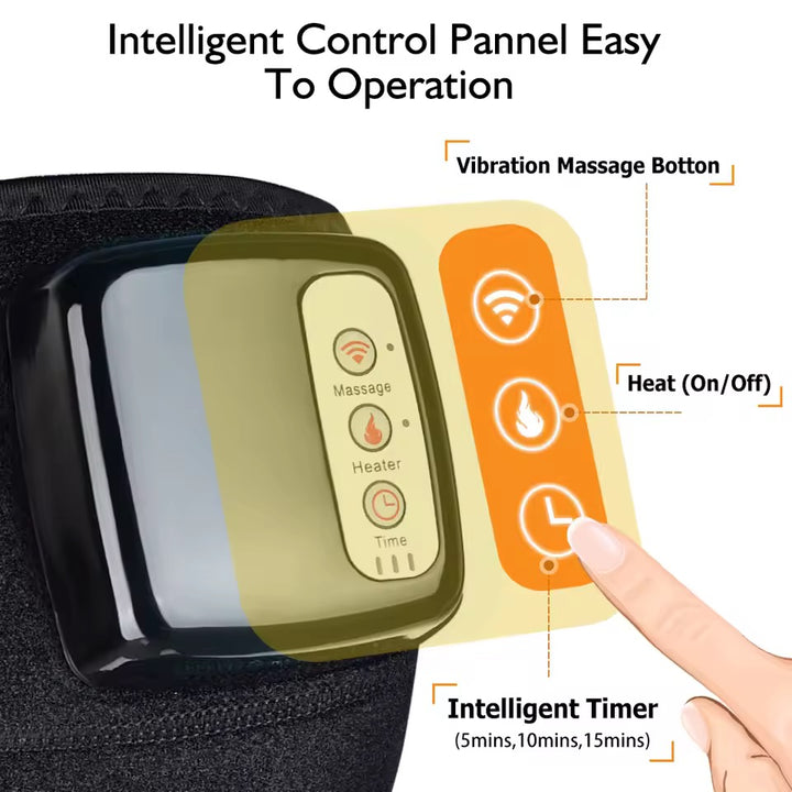 Rechargeable Heating &amp; Vibration Wrap | 45–60°C | 3 Vibration Levels | Timer | Knee, Elbow &amp; Shoulder