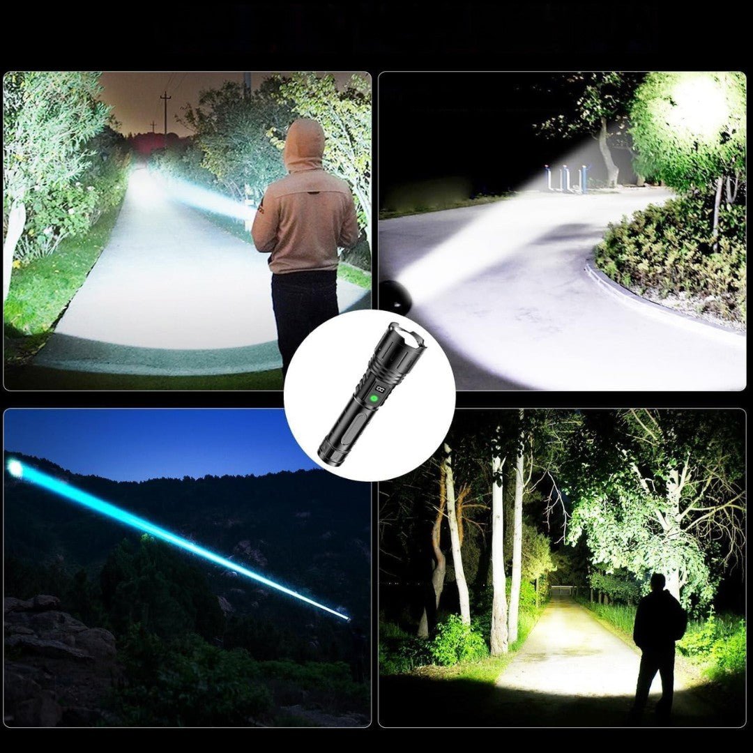 Rechargeable LED Flashlight | Zoom Head, Charge Readout