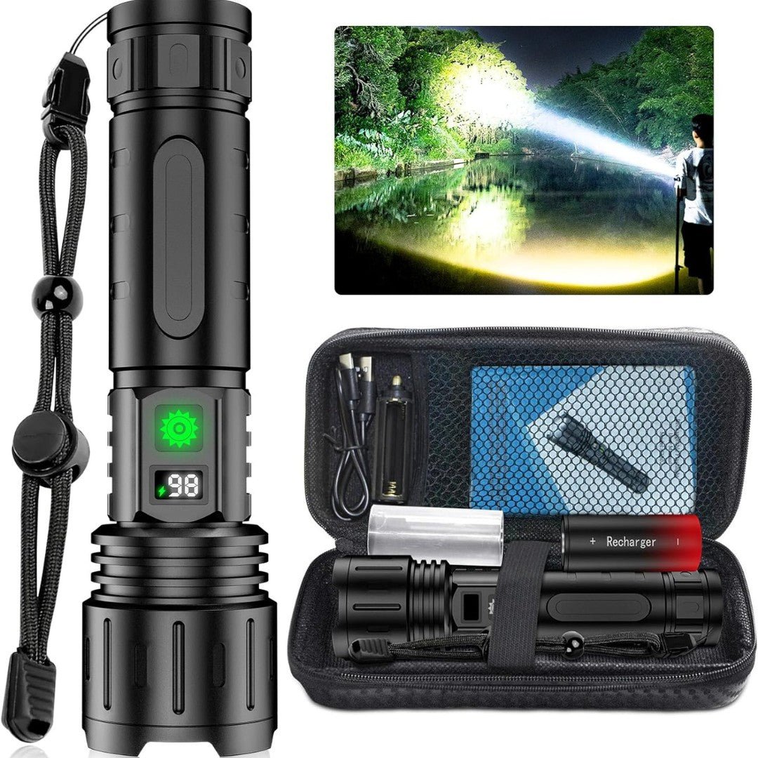 Rechargeable LED Flashlight | Zoom Head, Charge Readout