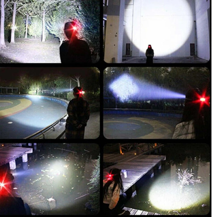 Rechargeable LED Headlamp Adjustable Zoom 3 Light Modes