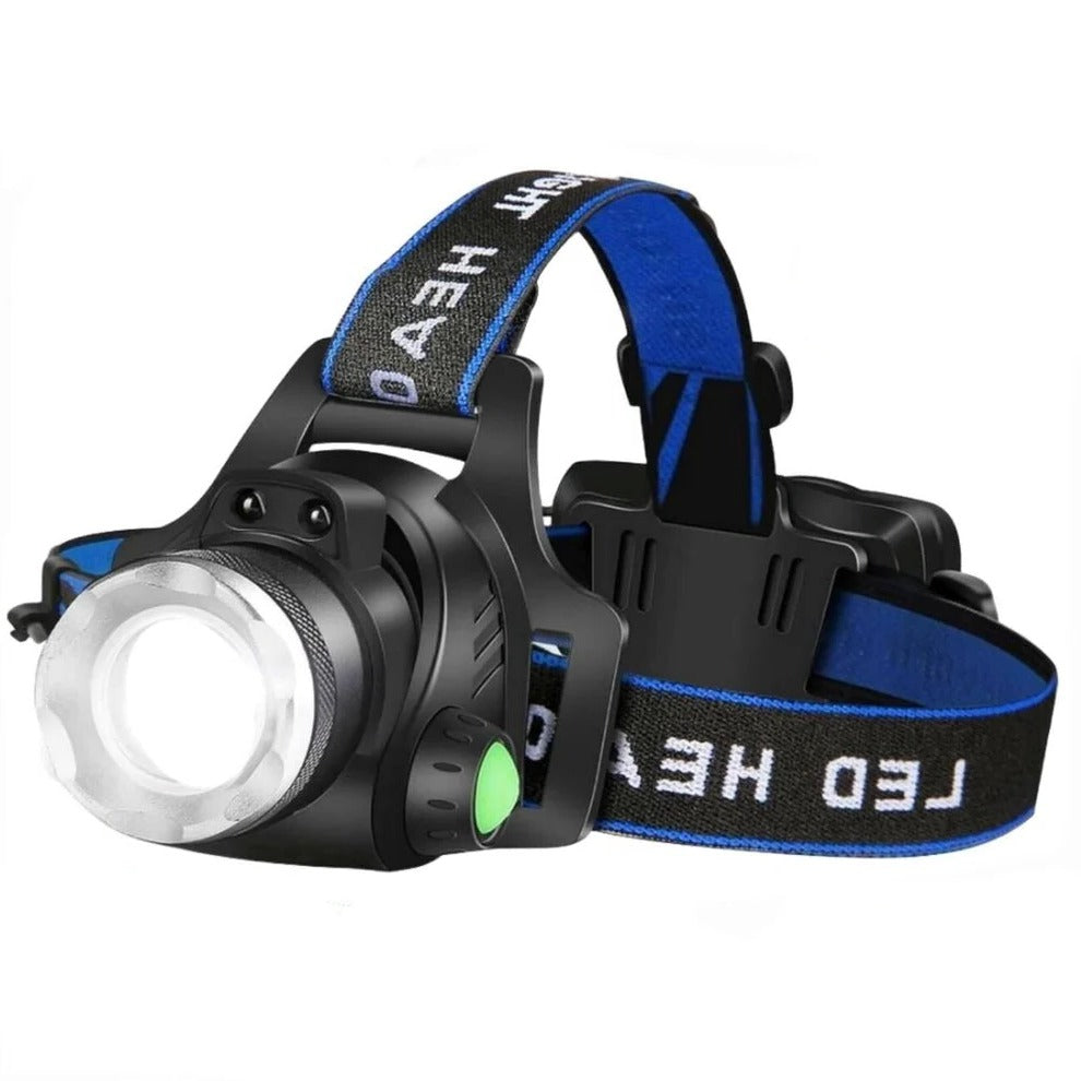 Rechargeable LED Headlamp Adjustable Zoom 3 Light Modes