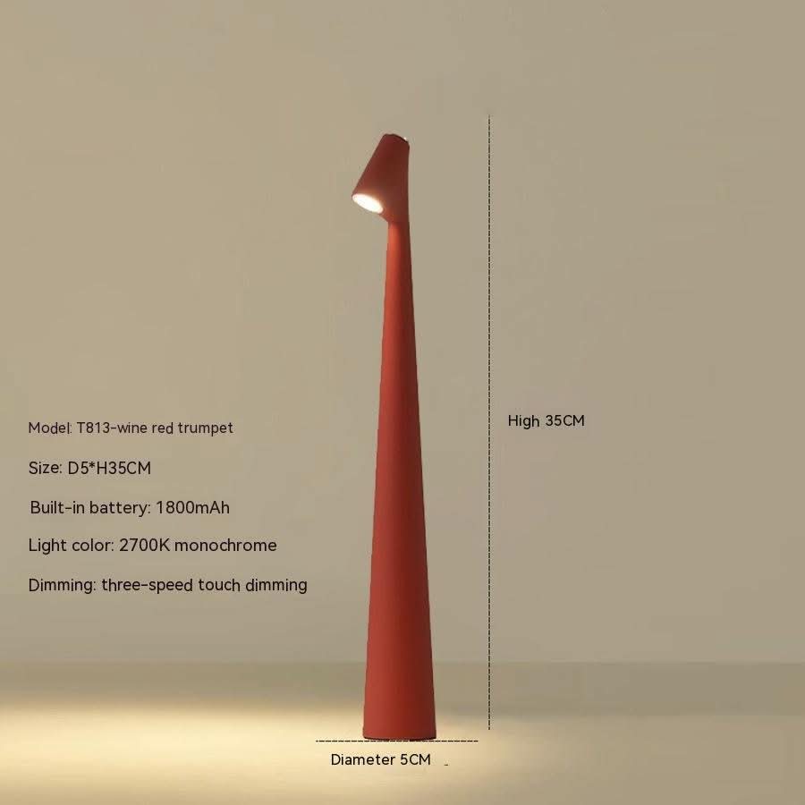 Rechargeable Table Lamp Metal &amp; Glass | Dimmable Cordless Design | Up to 20 Hours Battery Life, Indoor &amp; Outdoor Use