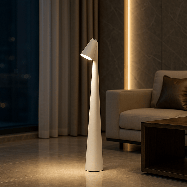 Rechargeable Table Lamp Metal &amp; Glass | Dimmable Cordless Design | Up to 20 Hours Battery Life, Indoor &amp; Outdoor Use