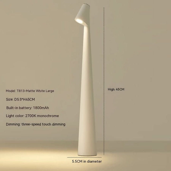 Rechargeable Table Lamp Metal &amp; Glass | Dimmable Cordless Design | Up to 20 Hours Battery Life, Indoor &amp; Outdoor Use