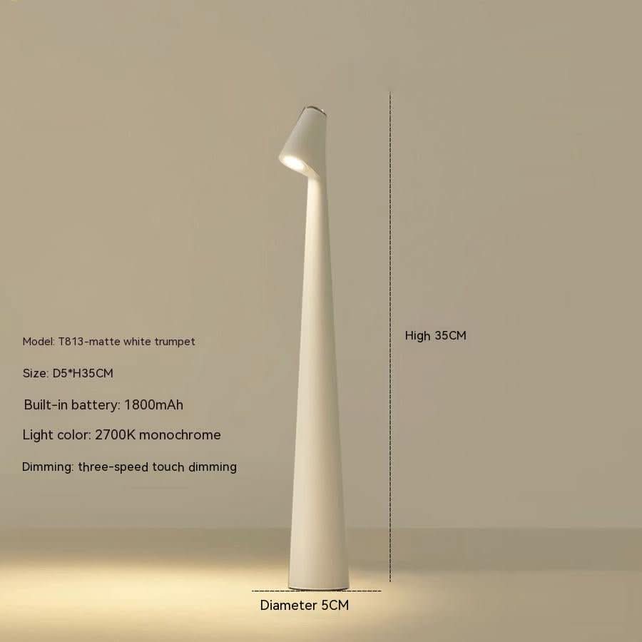Rechargeable Table Lamp Metal &amp; Glass | Dimmable Cordless Design | Up to 20 Hours Battery Life, Indoor &amp; Outdoor Use