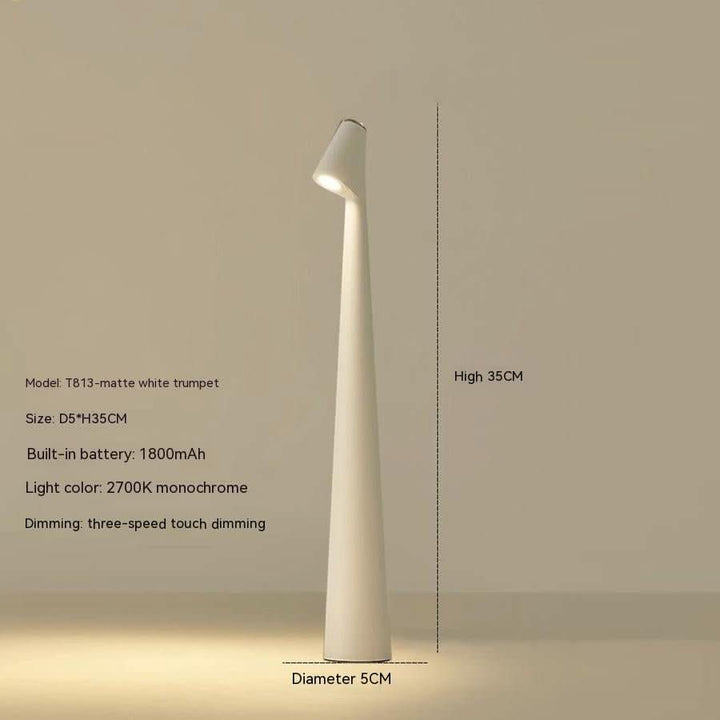 Rechargeable Table Lamp Metal &amp; Glass | Dimmable Cordless Design | Up to 20 Hours Battery Life, Indoor &amp; Outdoor Use