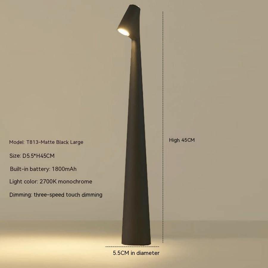 Rechargeable Table Lamp Metal &amp; Glass | Dimmable Cordless Design | Up to 20 Hours Battery Life, Indoor &amp; Outdoor Use