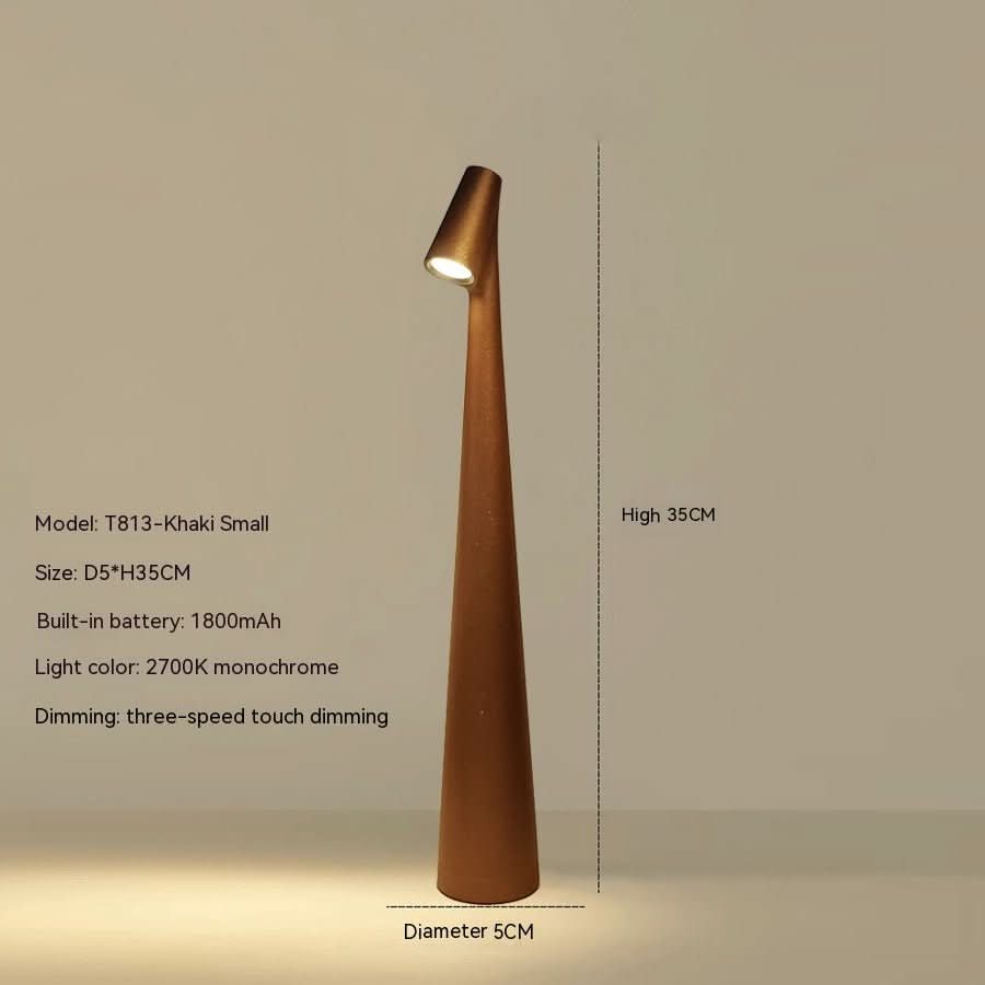 Rechargeable Table Lamp Metal &amp; Glass | Dimmable Cordless Design | Up to 20 Hours Battery Life, Indoor &amp; Outdoor Use