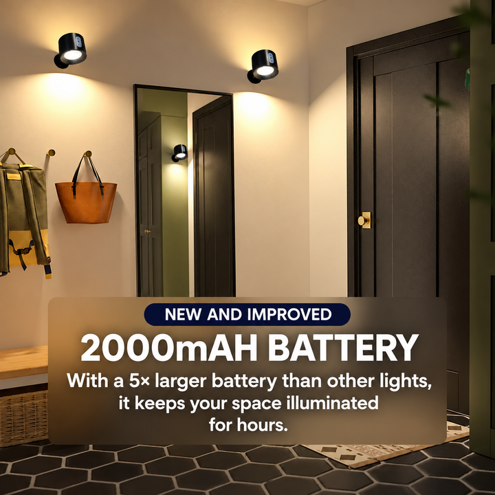 Rechargeable Wireless Wall Light | 3 Brightness Levels, 360° Rotation | Remote Control Included, No Drilling Needed