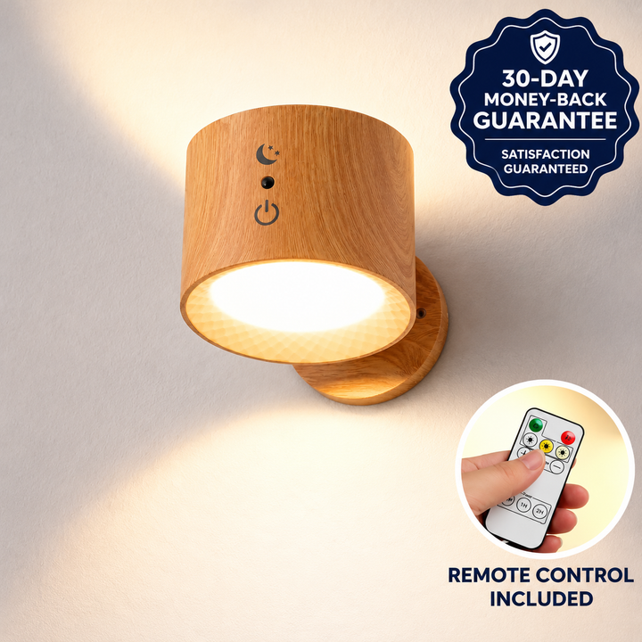 Rechargeable Wireless Wall Light | 3 Brightness Levels, 360° Rotation | Remote Control Included, No Drilling Needed