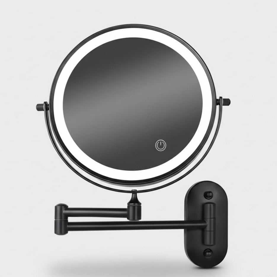 Rechargeable LED Makeup Mirror with 360° Rotation & Touch Control | Magnifying Vanity Mirror for Flawless Beauty