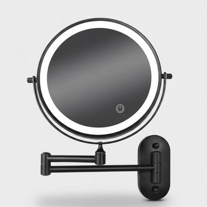 Rechargeable LED Makeup Mirror with 360° Rotation & Touch Control | Magnifying Vanity Mirror for Flawless Beauty