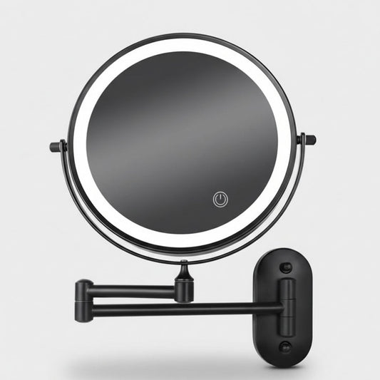 Rechargeable LED Makeup Mirror with 360° Rotation & Touch Control | Magnifying Vanity Mirror for Flawless Beauty