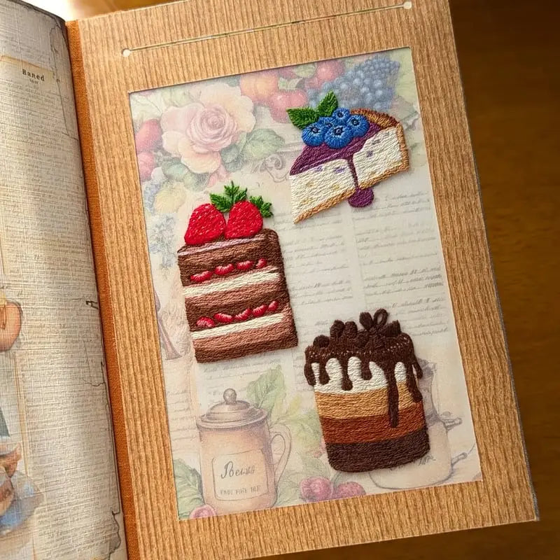 Recipe Book with Embroidered Cover | Tabbed Blank Pages