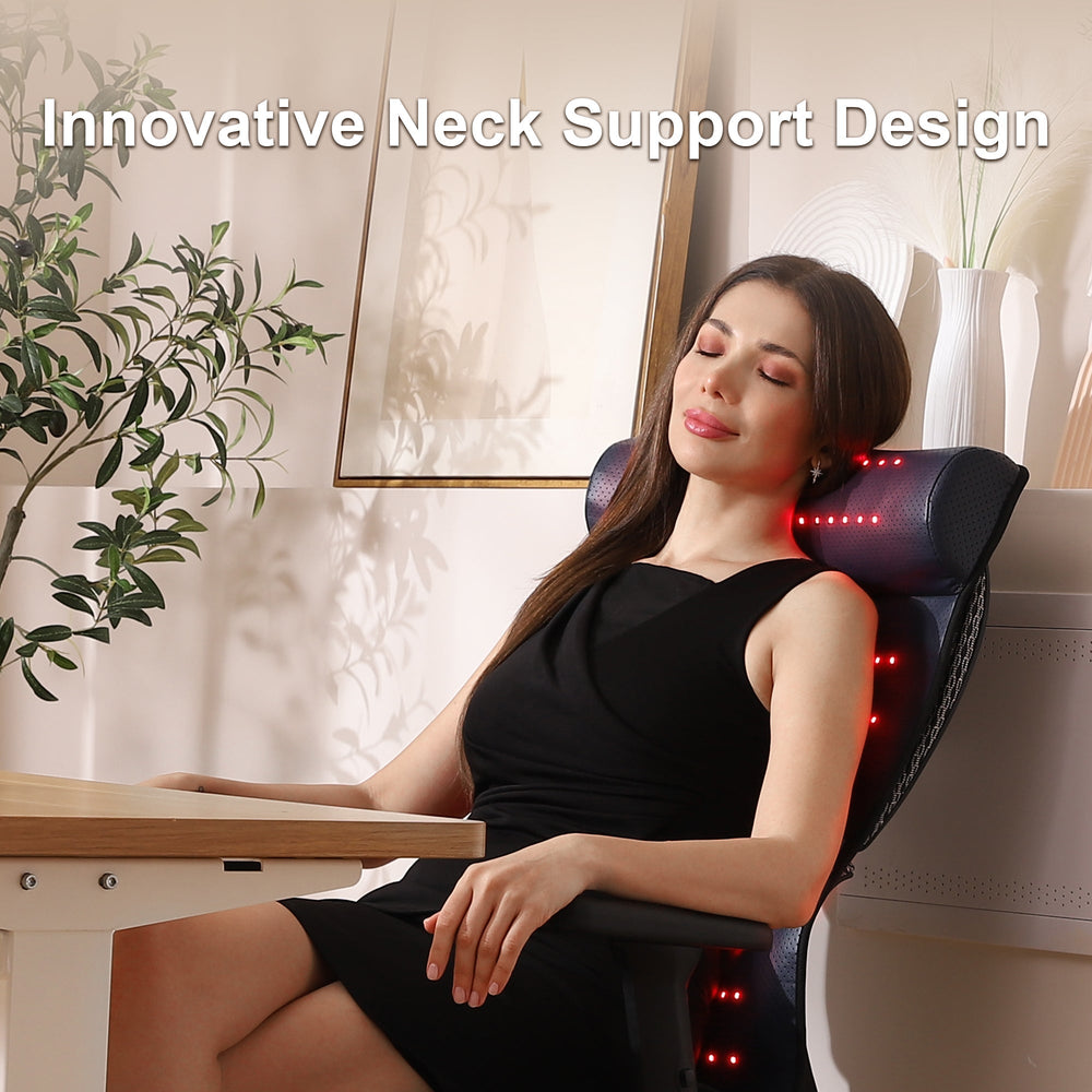 Red Light Therapy Mat with Neck Support | 3 Therapy Modes | Adjustable Timer 10–90 Min | Full Body