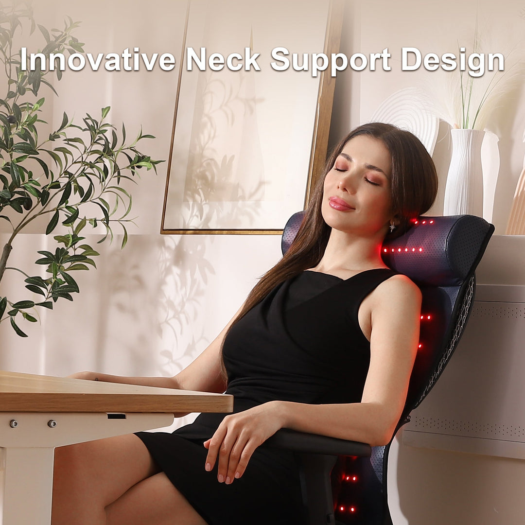 Red Light Therapy Mat with Neck Support | 3 Therapy Modes | Adjustable Timer 10–90 Min | Full Body