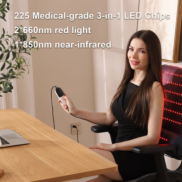 Red Light Therapy Mat with Neck Support | 3 Therapy Modes | Adjustable Timer 10–90 Min | Full Body