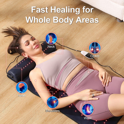 Red Light Therapy Mat with Neck Support & Adjustable Timer | Full-Body Relaxation Solution for Stress Relief 4