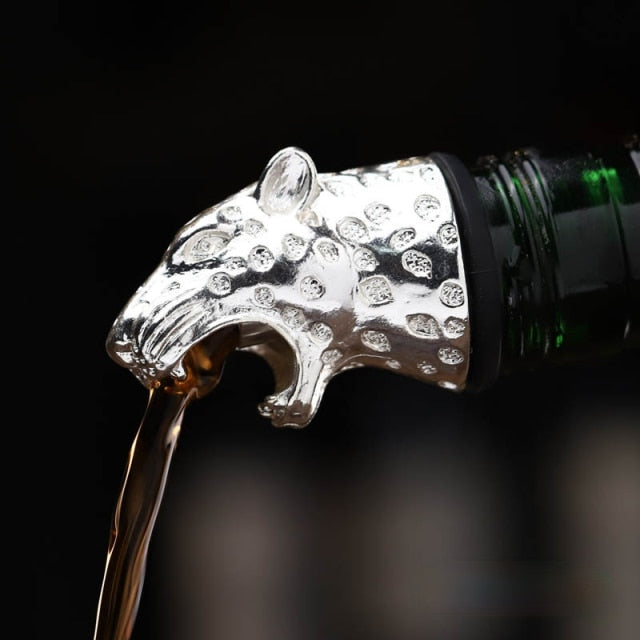 Red Wine Pourer Zinc Alloy Lion Leopard Antelope Head Wine Stopper 11