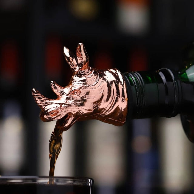 Red Wine Pourer Zinc Alloy Lion Leopard Antelope Head Wine Stopper 12