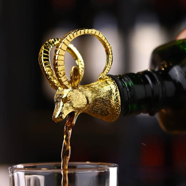 Red Wine Pourer Zinc Alloy Lion Leopard Antelope Head Wine Stopper 22