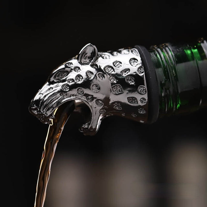 Red Wine Pourer Zinc Alloy Lion Leopard Antelope Head Wine Stopper 3
