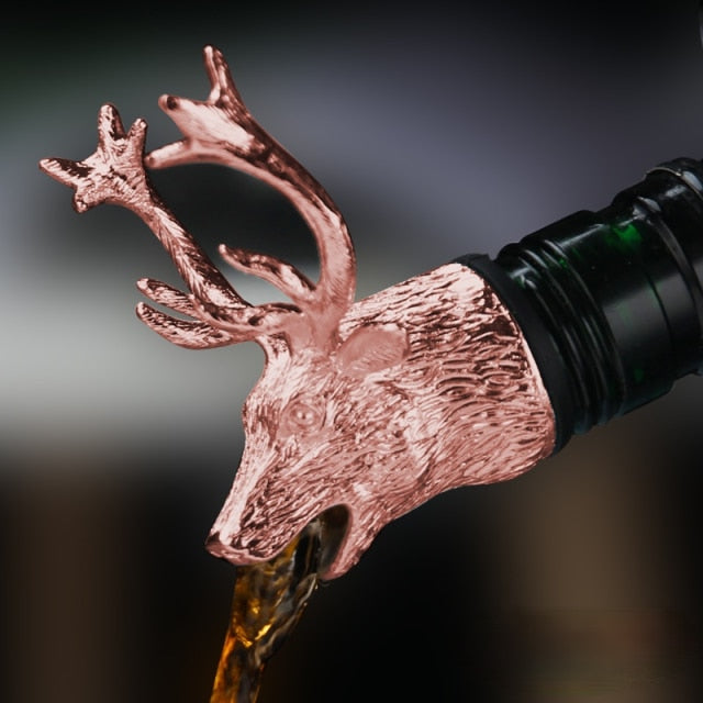 Red Wine Pourer Zinc Alloy Lion Leopard Antelope Head Wine Stopper 6
