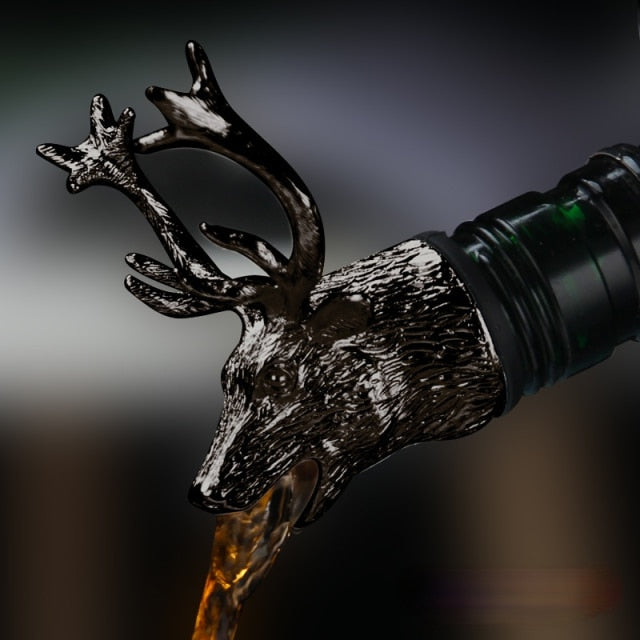 Red Wine Pourer Zinc Alloy Lion Leopard Antelope Head Wine Stopper 7