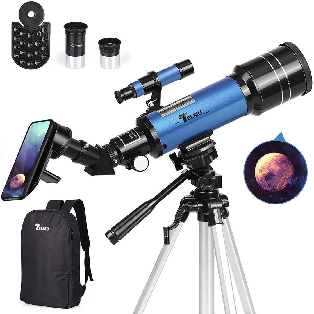Refractor Telescope 70mm Aperture | 67x Magnification, Adjustable Tripod | Compact Design for Stargazing and Nature Viewing