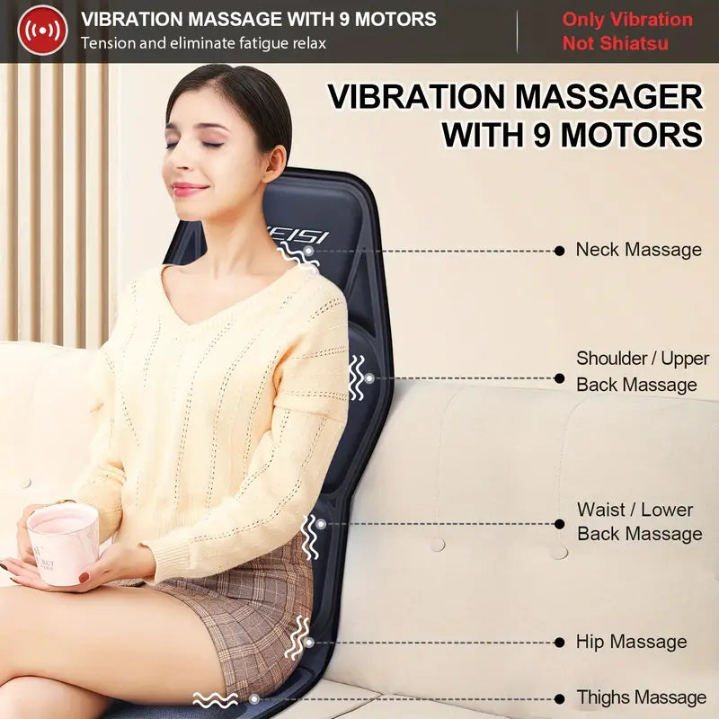 Relaxation Haven | Heated Back Massager for Chair with Vibration | Shiatsu Comfort for Back Pain Relief 5