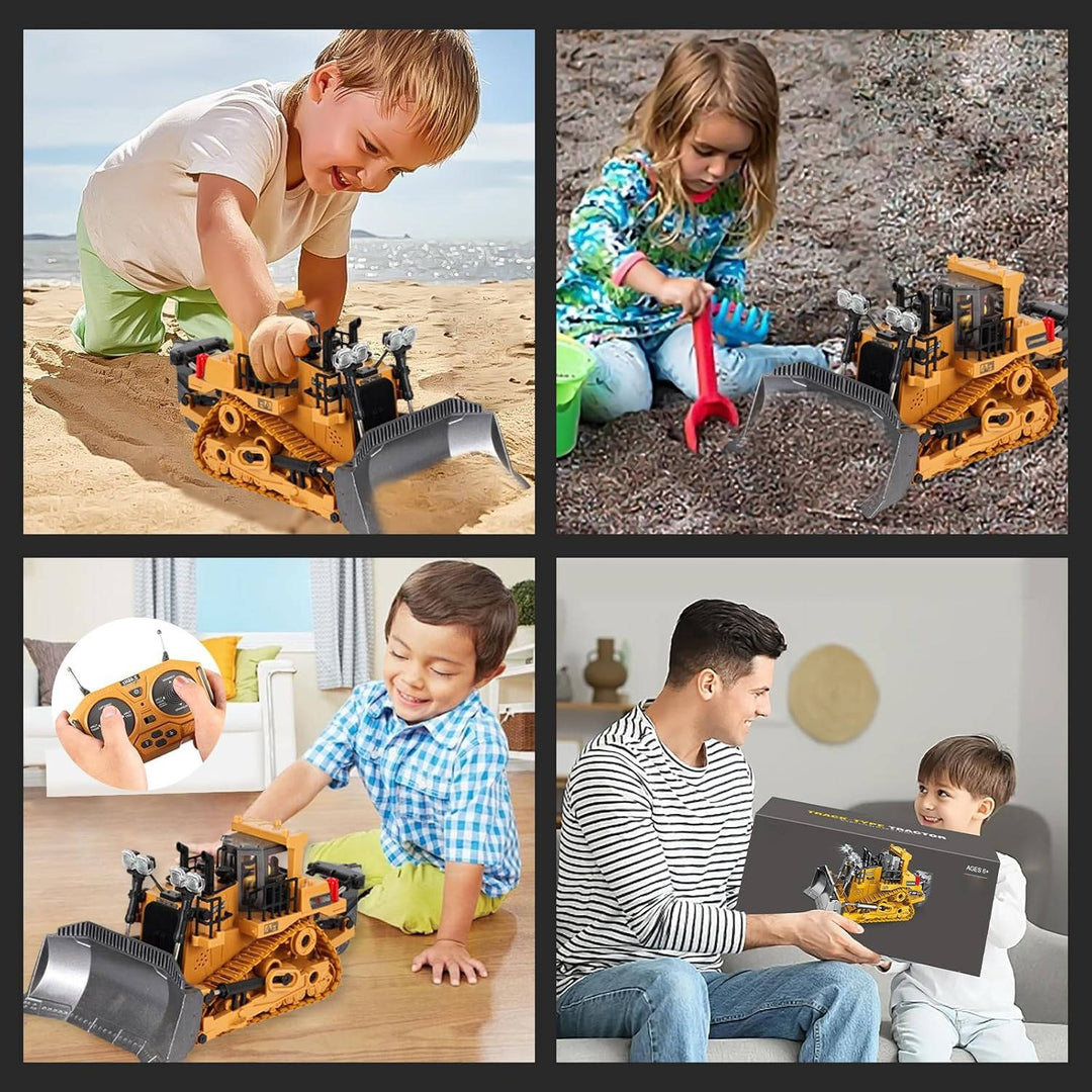 Remote Control Excavator Truck | 3 Motors, Metal Attachments, 11 Channel Control | Rubber Tracks for Outdoor Terrain