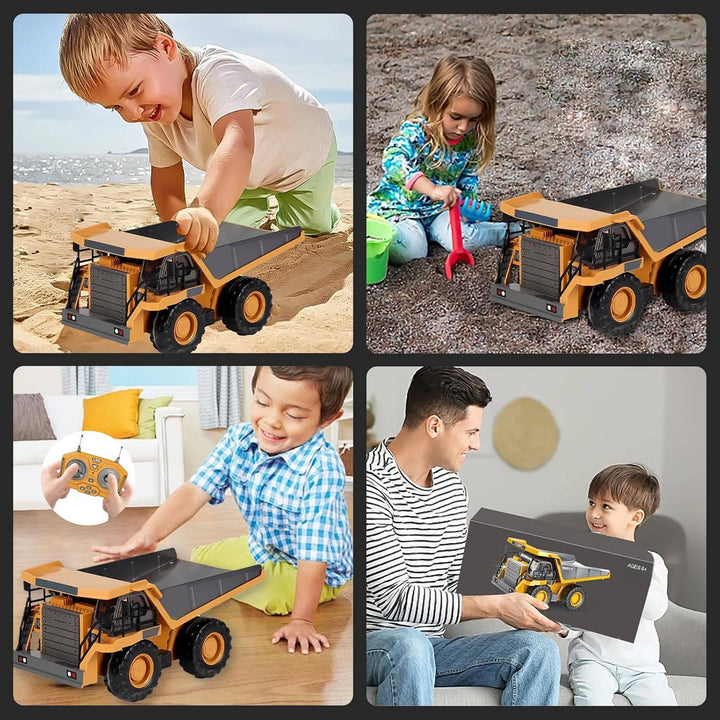 Remote Control Excavator Truck | 3 Motors, Metal Attachments, 11 Channel Control | Rubber Tracks for Outdoor Terrain
