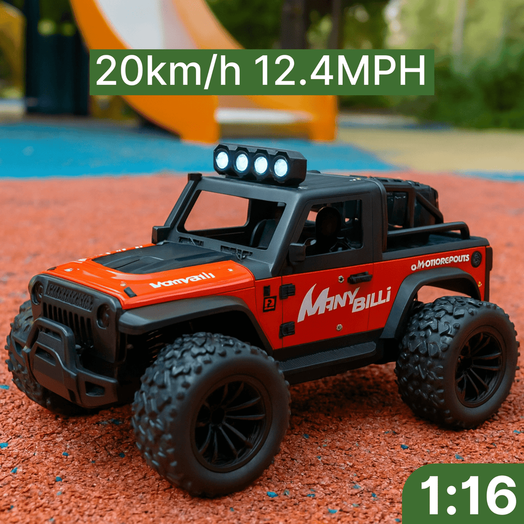 Remote Control Off-Road Car | 1:16 Scale | 20km/h | 2.4GHz | LED Lights | USB Rechargeable | 4 Colours