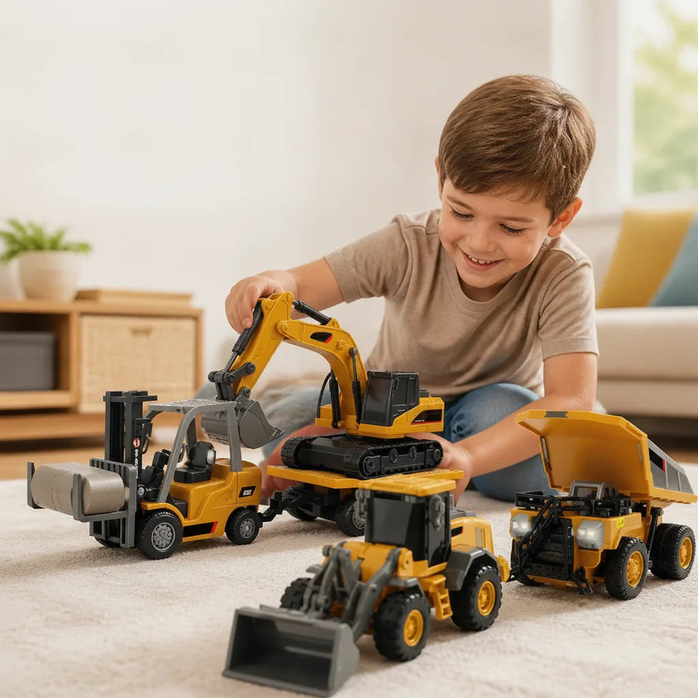 Remote-Controlled Construction Vehicle Set | 4-in-1 Toy