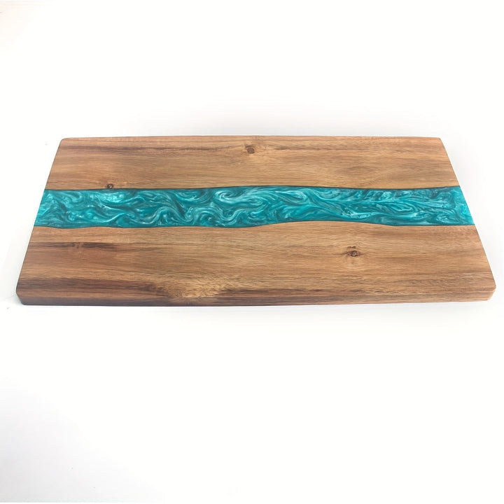 Resin River Cutting Board | Acacia Wood Charcuterie &amp; Cheese Board 4
