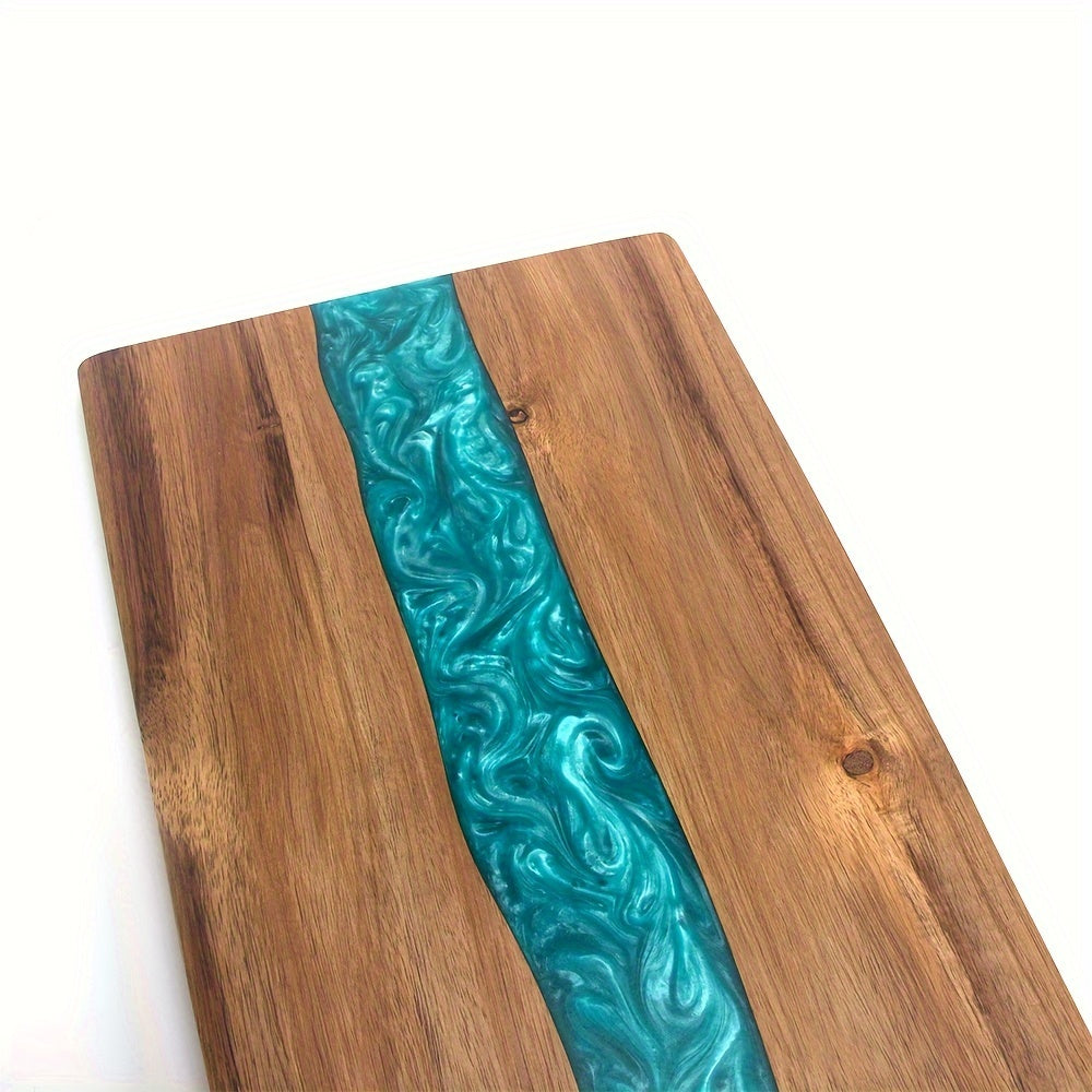 Resin River Cutting Board | Acacia Wood Charcuterie &amp; Cheese Board 5
