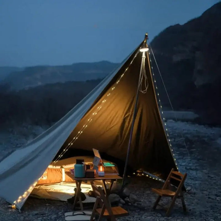 Retractable Camp Light | Lit Disc Face, Reel-In String