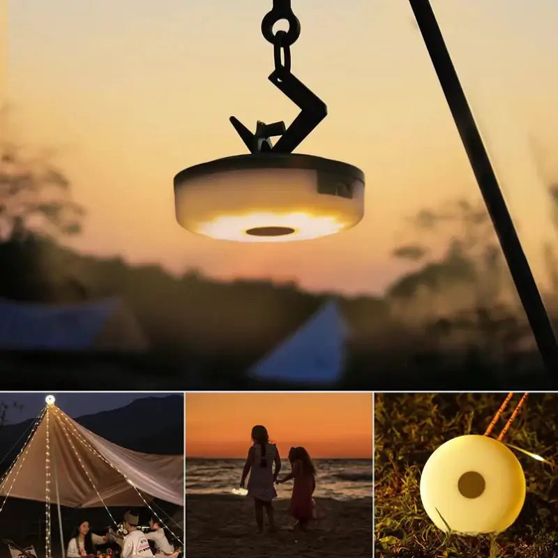 Retractable Camp Light | Lit Disc Face, Reel-In String
