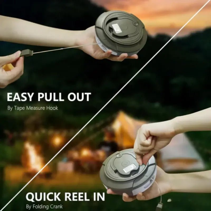 Retractable Camp Light | Lit Disc Face, Reel-In String