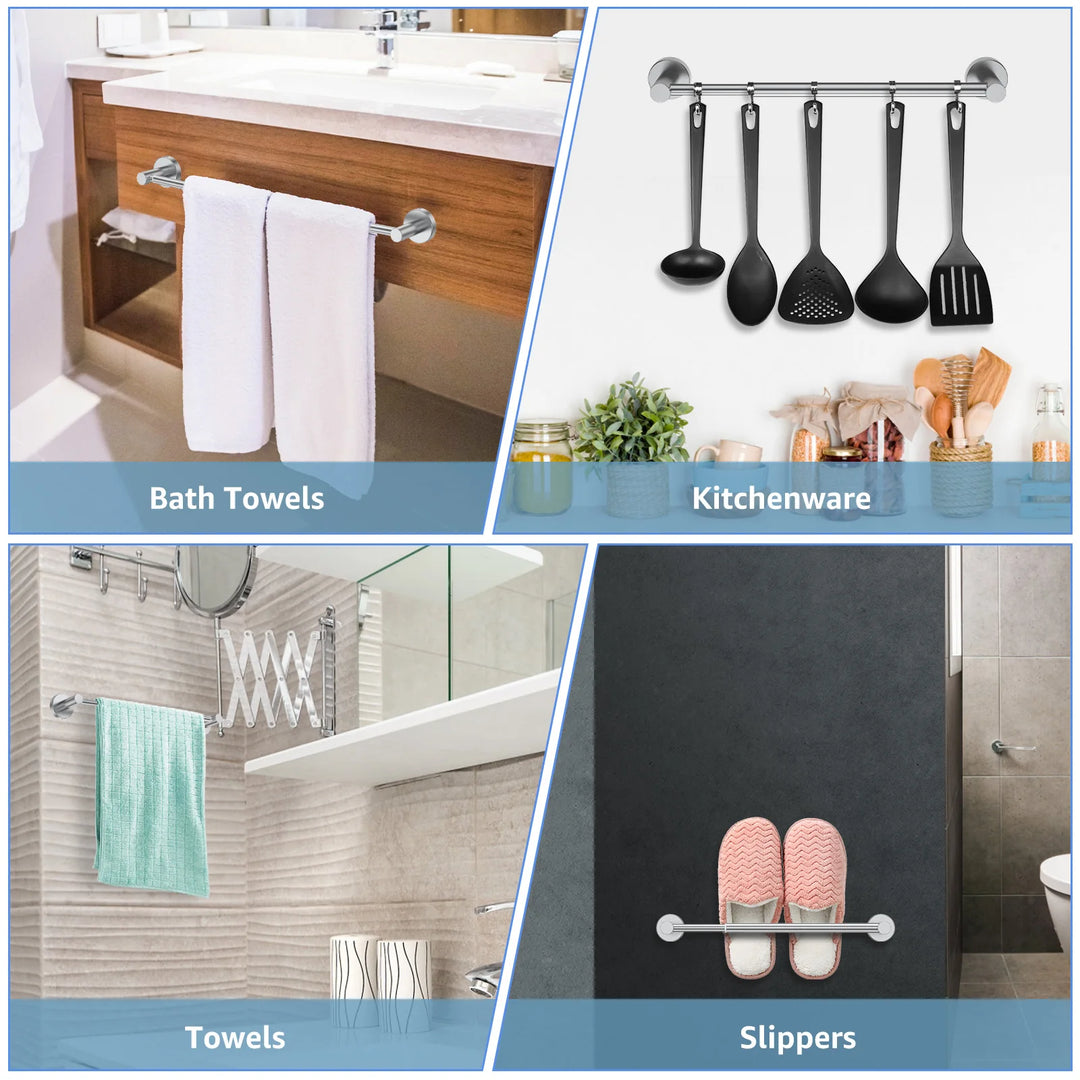 Retractable Towel Bar Stainless Steel | Adjustable Extendable Wall Mounted Rack | Space Saving Bathroom Holder