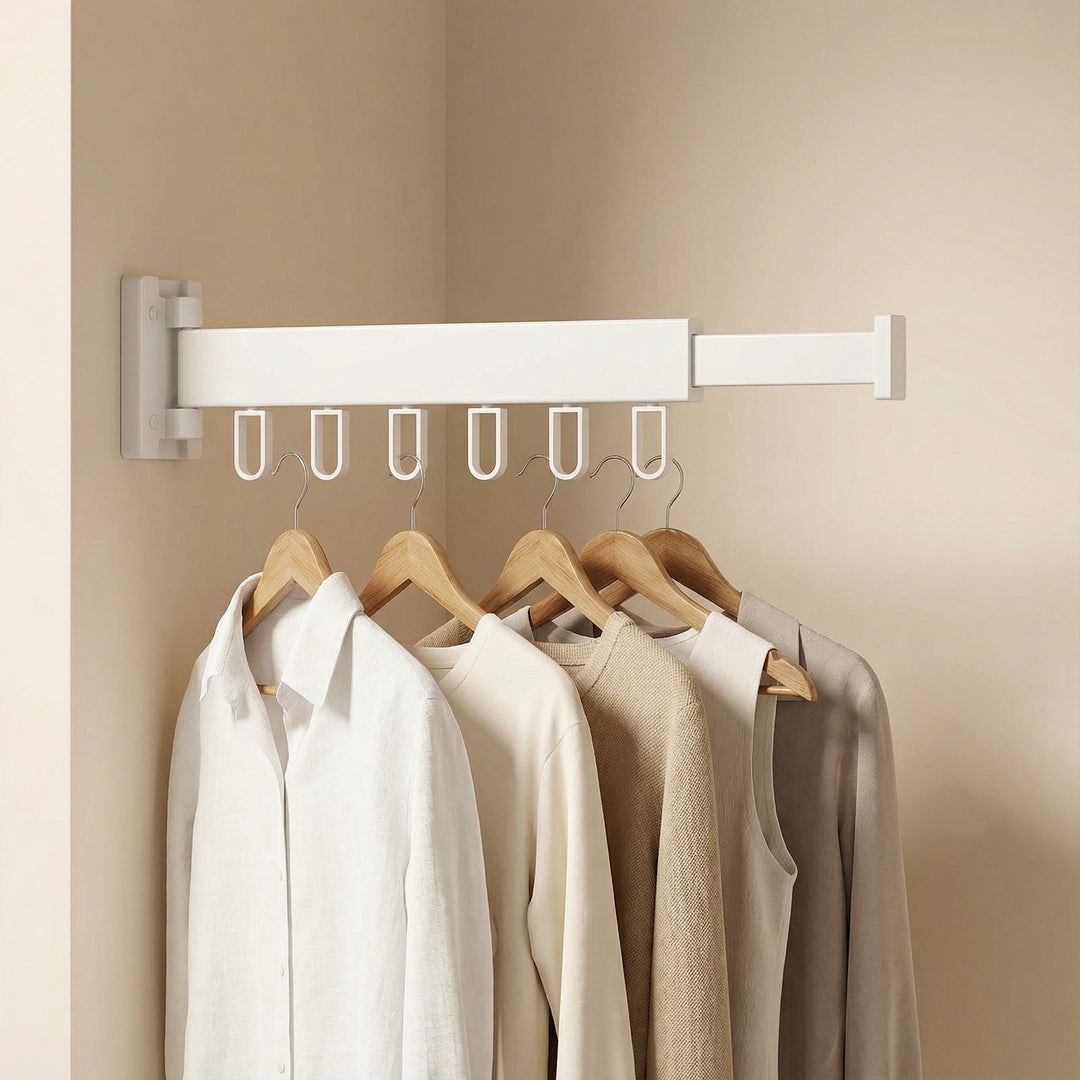 Retractable Wall Drying Rack | Space-Saving Folding Design