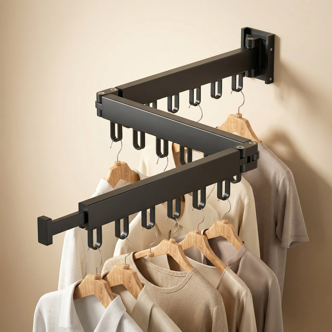 Retractable Wall Drying Rack | Space-Saving Folding Design