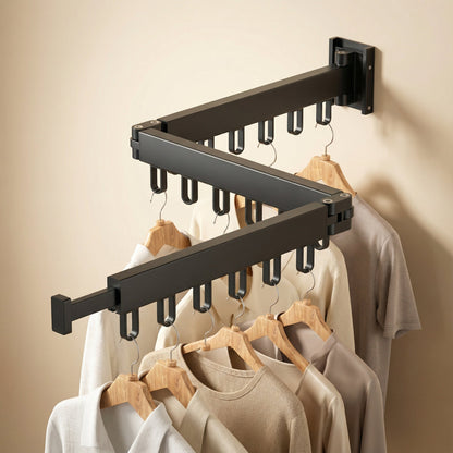 Retractable Wall Drying Rack | Space-Saving Folding Design