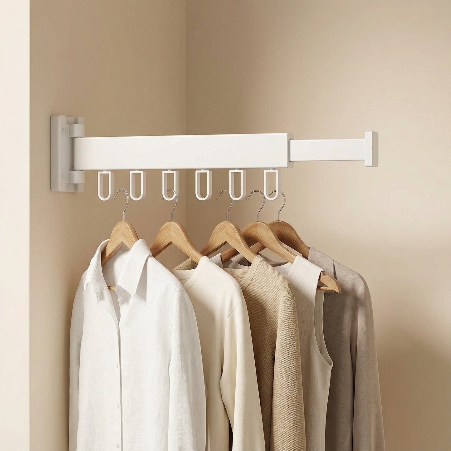 Retractable Wall Drying Rack | Space-Saving Folding Design