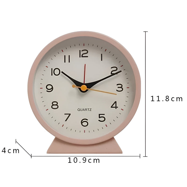 Retro Round Analog Alarm Clock Silent Non-Ticking Light Button