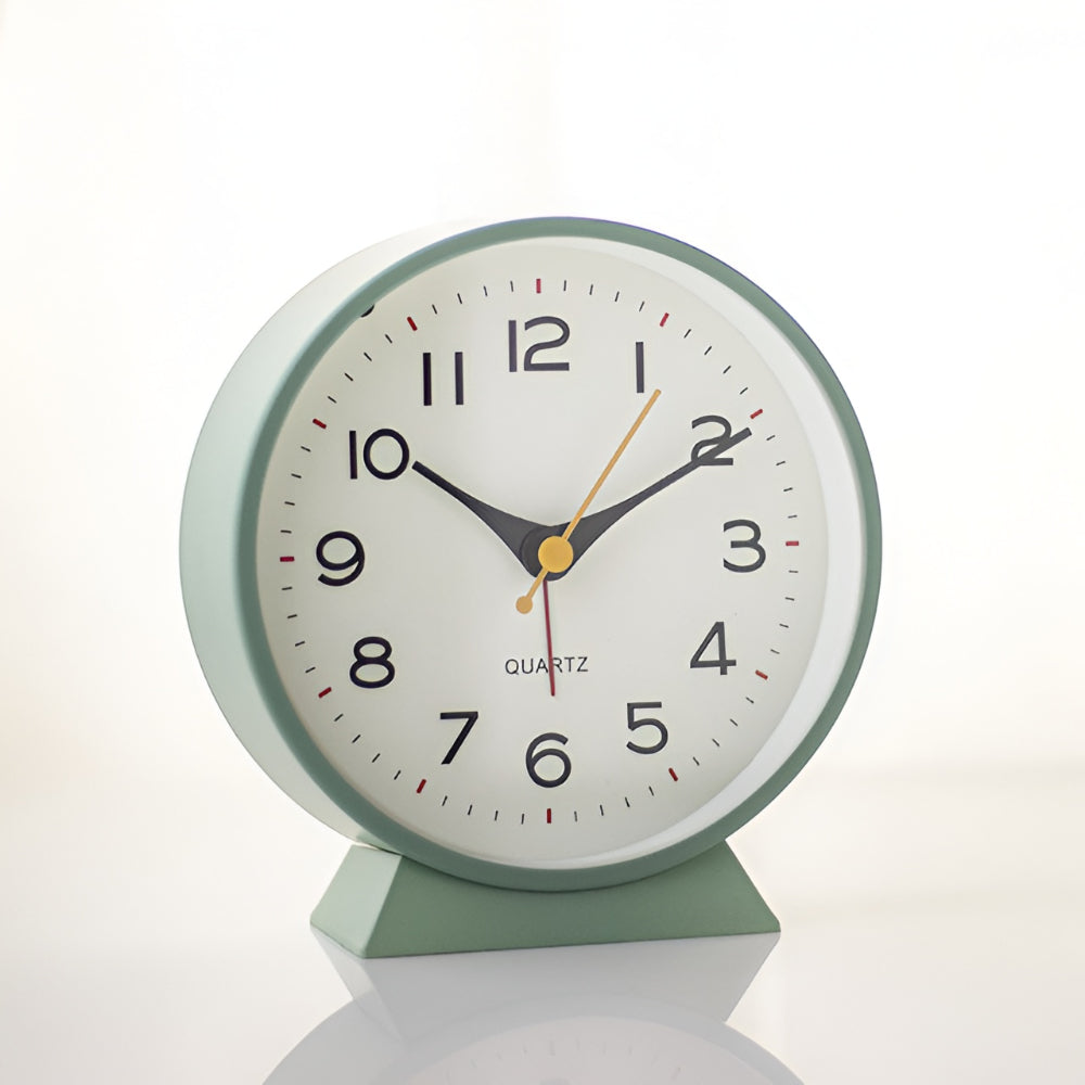 Retro Round Analog Alarm Clock Silent Non-Ticking Light Button