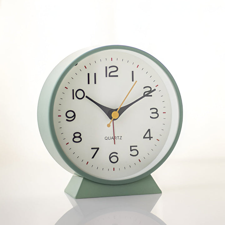 Retro Round Analog Alarm Clock Silent Non-Ticking Light Button