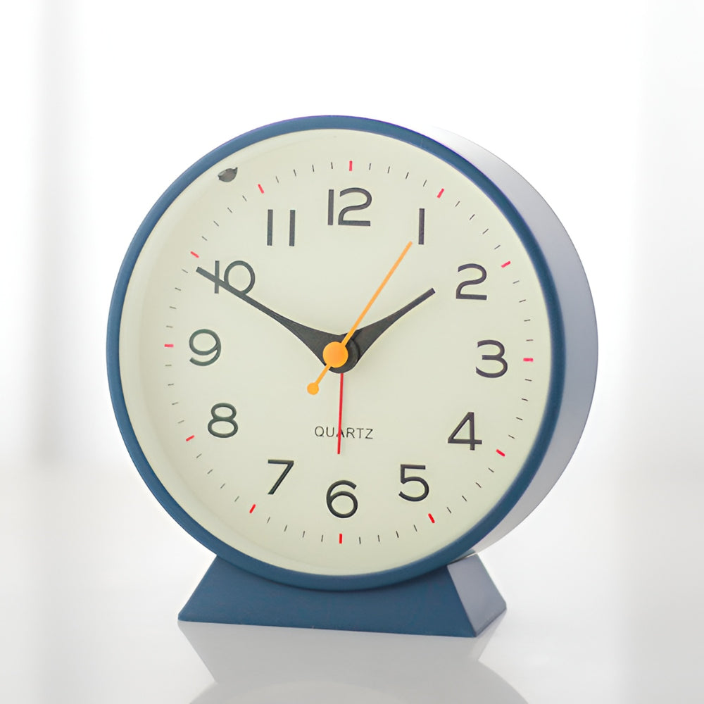 Retro Round Analog Alarm Clock Silent Non-Ticking Light Button